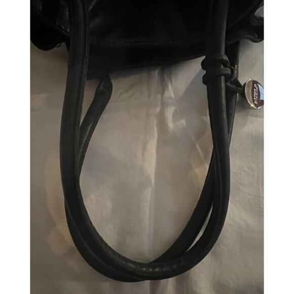 FURLA Vintage Carmen Black Smooth Leather Medium Handbag/Tote Made In Italy 1998 - Picture 6 of 11